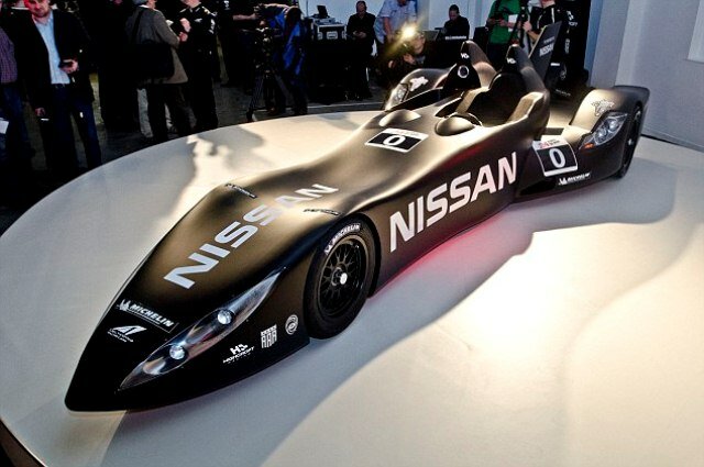 Announcement of Nissan Delta Wing partnership and formal launch of the Delta Wing developed by US racing team Highcroft racing and designed by UK engineer Ben Bowlby in London earlier today . Nissan will be manufacturing the 1.6 turbo litre engine to go into the Delta Wing racing car a project 56 car at this years Le Mans 24 hour race. The car's radically aerodynamic dart like design with narrow unique tyres produced by Michellin means that with a smaller engine it will burn half the fuel of the other conventional cars but maintain if not exceed their performance, in fact Ben said they've actually had to tune the down so that it conforms to race standards. However, the car will not be competing in the race in June but as the newly created Project 56 car it will be given the opportunity to display it 's prowess in a real race environment . With it's combination of high performance and drastically reduced fuel consumption a successful run at Le Mans could mean that other race cars and even road cars could adopt many of it's characteristics - the next phase in the development of petrol automobile history.